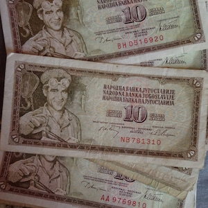 Vintage kommunistische Jugoslawien Zehn Dinara Banknote aus dem Jahr 1978! Sehr sammelwürdig!