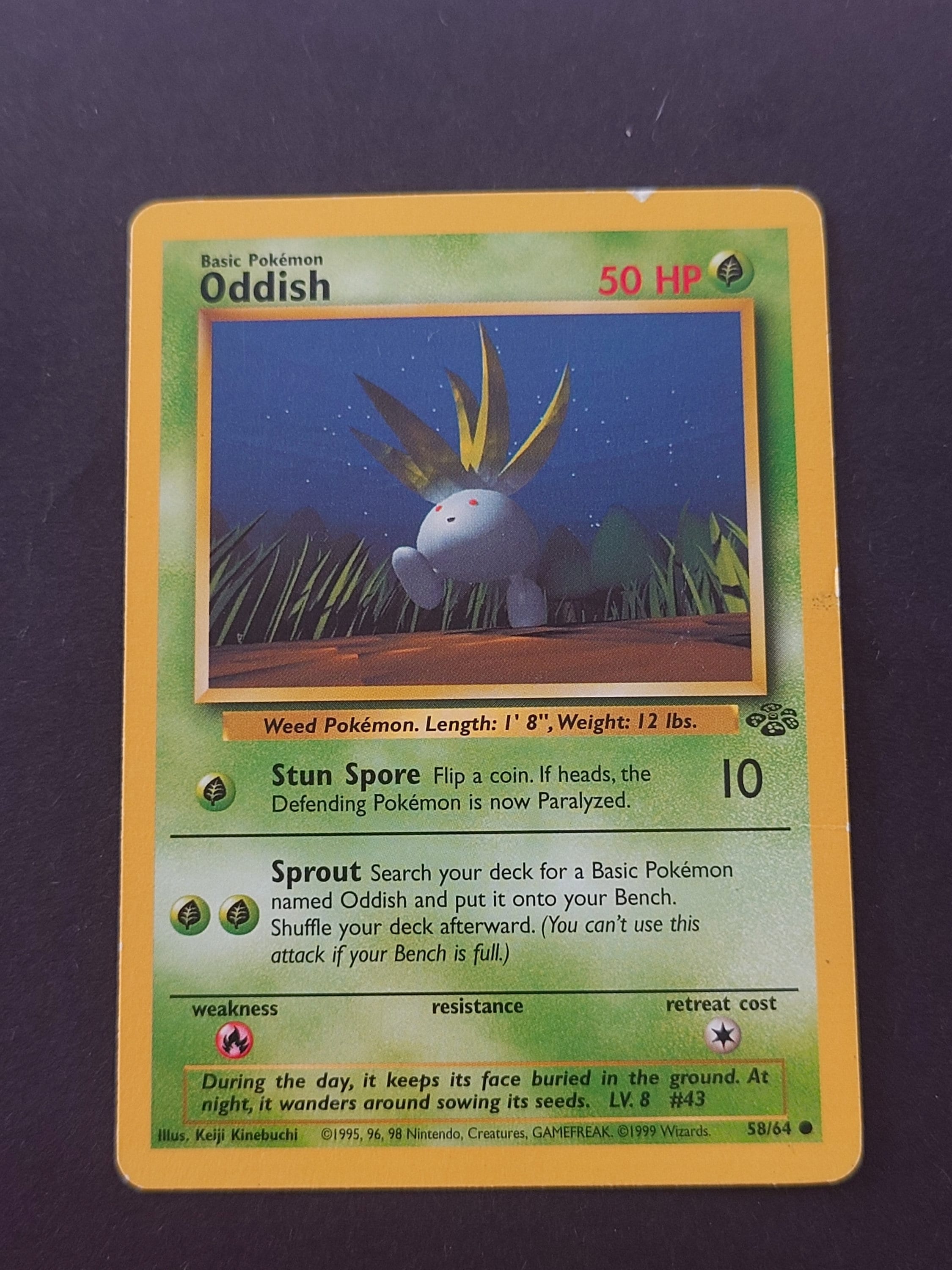 rare oddish pokemon card Vintage Original Pokémon Jungle Set 1999 Oddish Trading Card!
