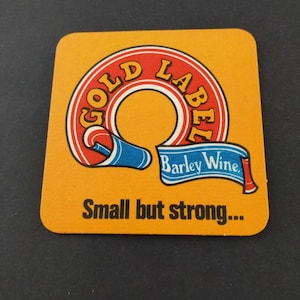 Interesting Vintage Beer Mat Gold Label Barley Wine 1970s Fantastic Condition!