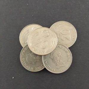 Vintage Socialist Hungary Twenty Forint Coin 1980&#39;s!
