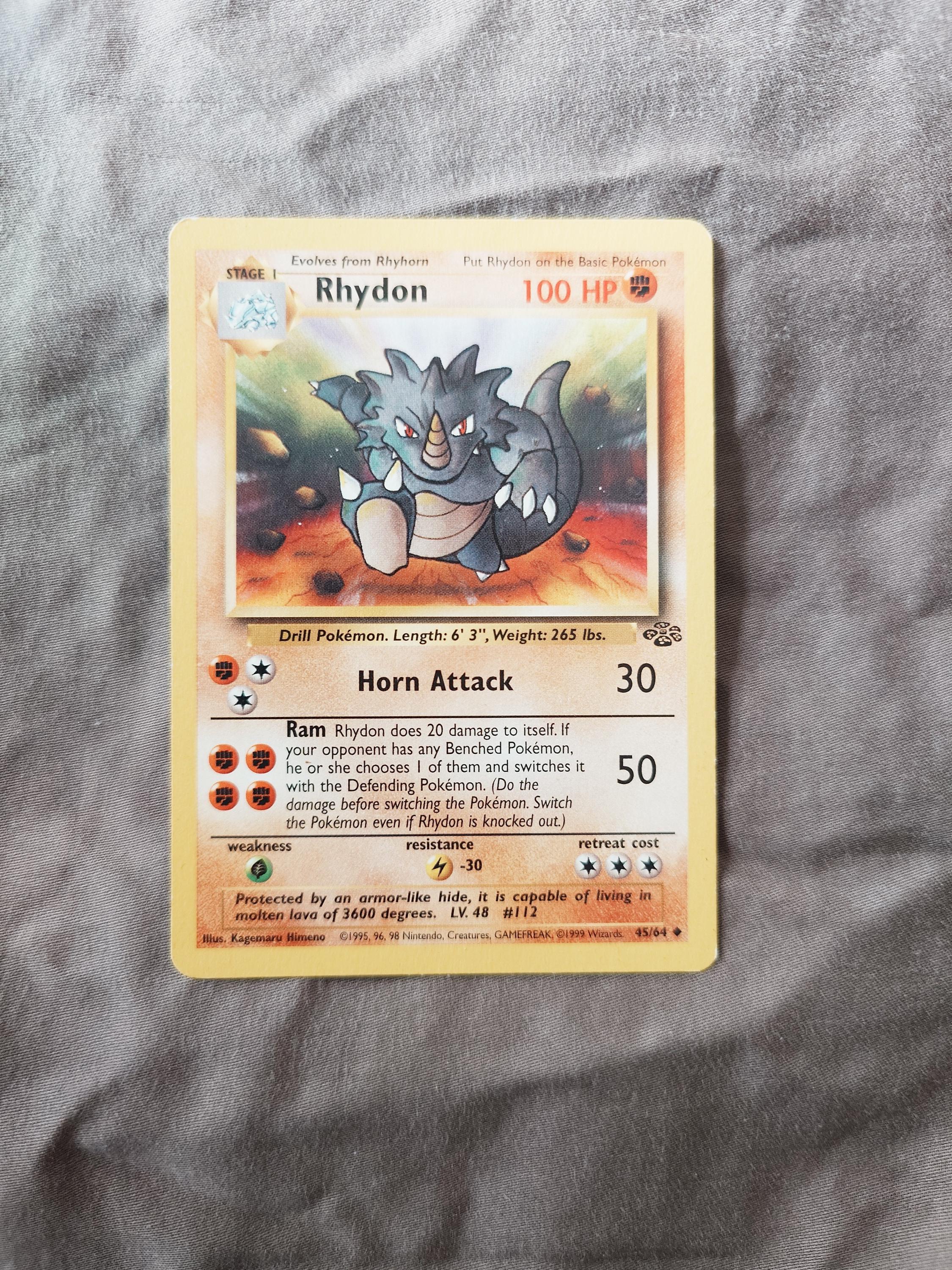 1995 rhydon pokemon card value Pokemon Rhydon - Jungle