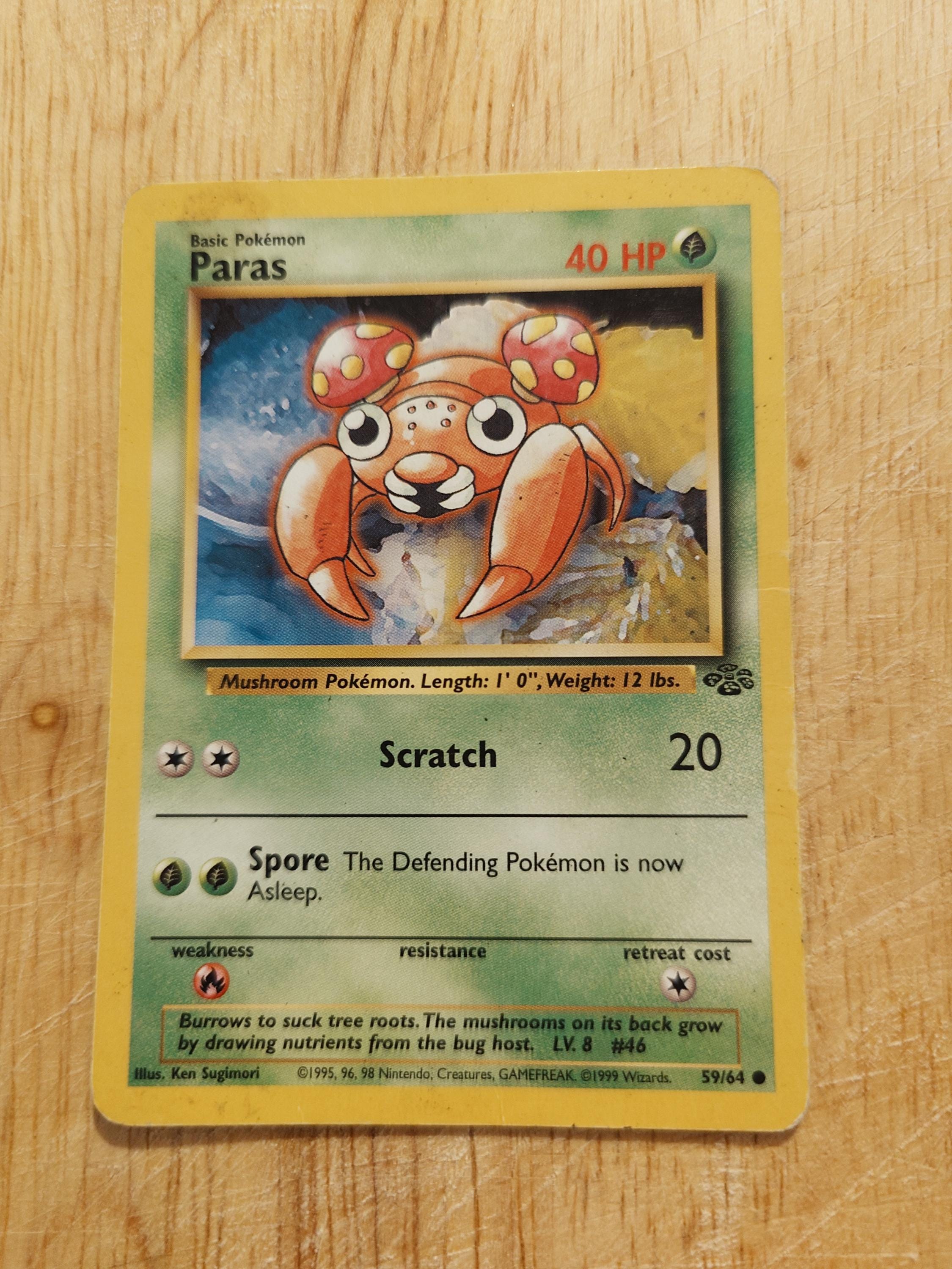 Vintage Original Pokmon Jungle Set 1999 Paras Trading Card! Vintage Original Pokmon Jungle Set 1999 Paras Trading Card!