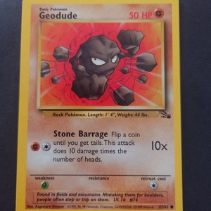 Vintage Original Pokémon Fossilien Set 1999 Geodude Sammelkarte!