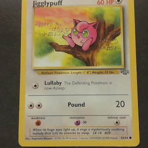 1995 jigglypuff pokemon card Buy Ultimate Autographed Vintage 1st Gen Jigglypuff Card – Jason Paige Shop main image 1