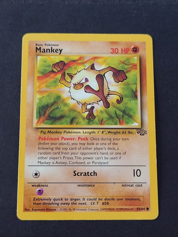 Vintage Original Pokmon Jungle Set 1999 Mankey Trading Card! Vintage Original Pokmon Jungle Set 1999 Mankey Trading Card!