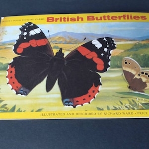 Vintage Ephemera Brooke Bond Tea Cards Volledig album compleet, Britse vlinders, 50 kaarten, C 1960's