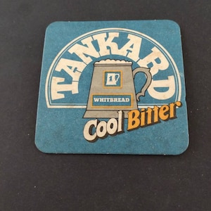 Interesting Vintage Beer Mat Tankard Cool Bitter Beer 1970s Fantastic Condition!