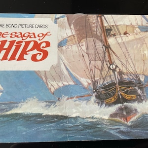 Vintage Ephemera Brooke Bond Theekaarten Volledig Album Compleet, The Saga Of Ships, 50 Kaarten, C 1960's