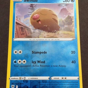 Vintage zeldzame Pokémon HOLO-kaart Swinub Astral Radiance Set!