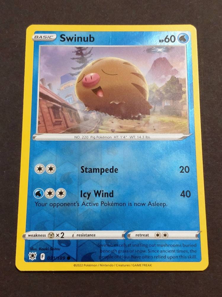 Vintage Rare Pokmon HOLO Card Swinub Astral Radiance Set!