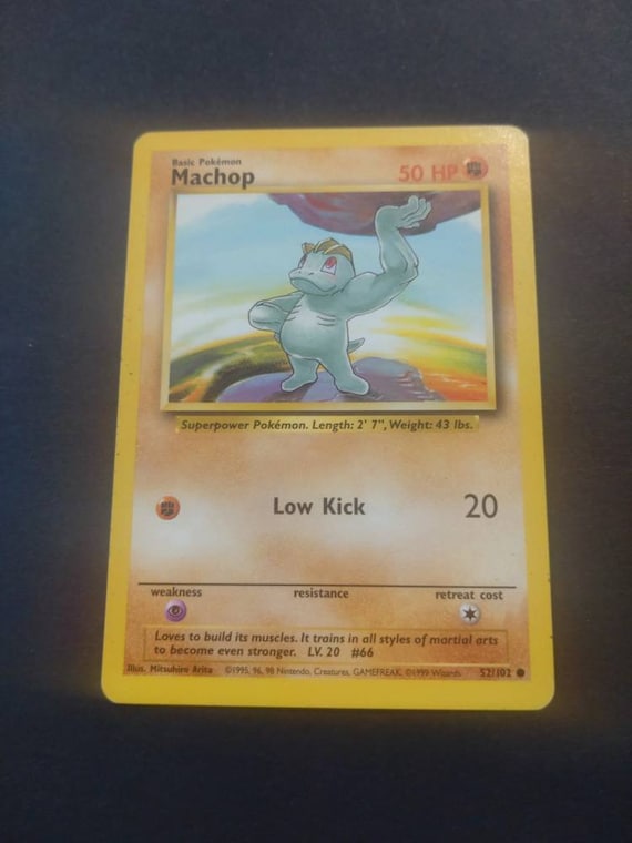 Vintage Original Pokmon Base Set 1999 Machop Trading Card!