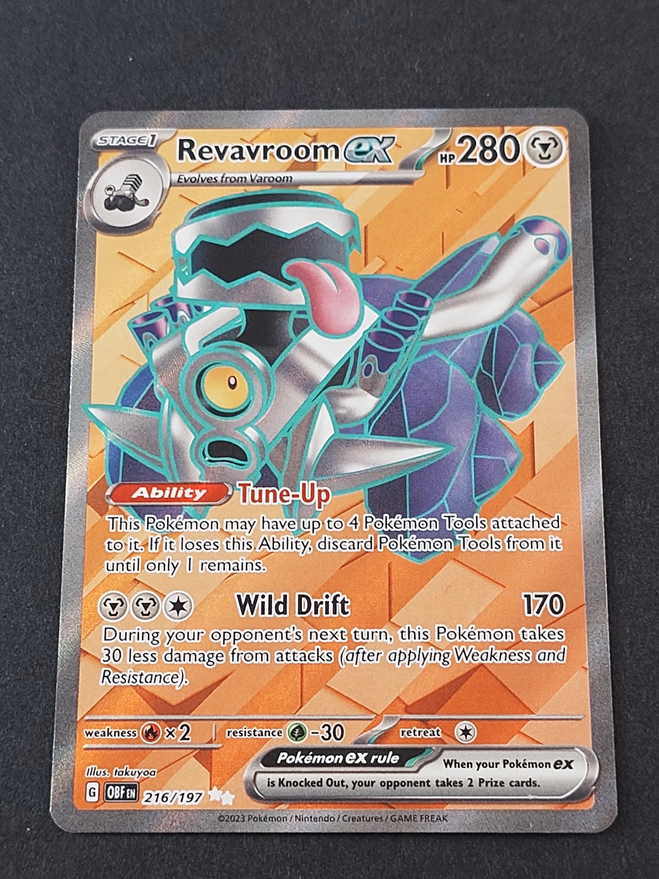 216 197 pokemon card Revavroom EX Full Art Ultra Rare #216/197 2023 Obsidian Flames Single Pokemon Card Official Pokemon Card Revavroom ex · Whatnot: Shop,