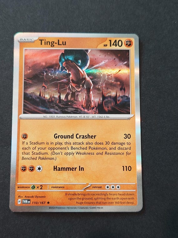 ting lu pokemon card - ex 275/193 - Paldea Evolved 109/182 / Rare Card Type / HP / Stage Ting-Lu - SV04: Paradox Rift