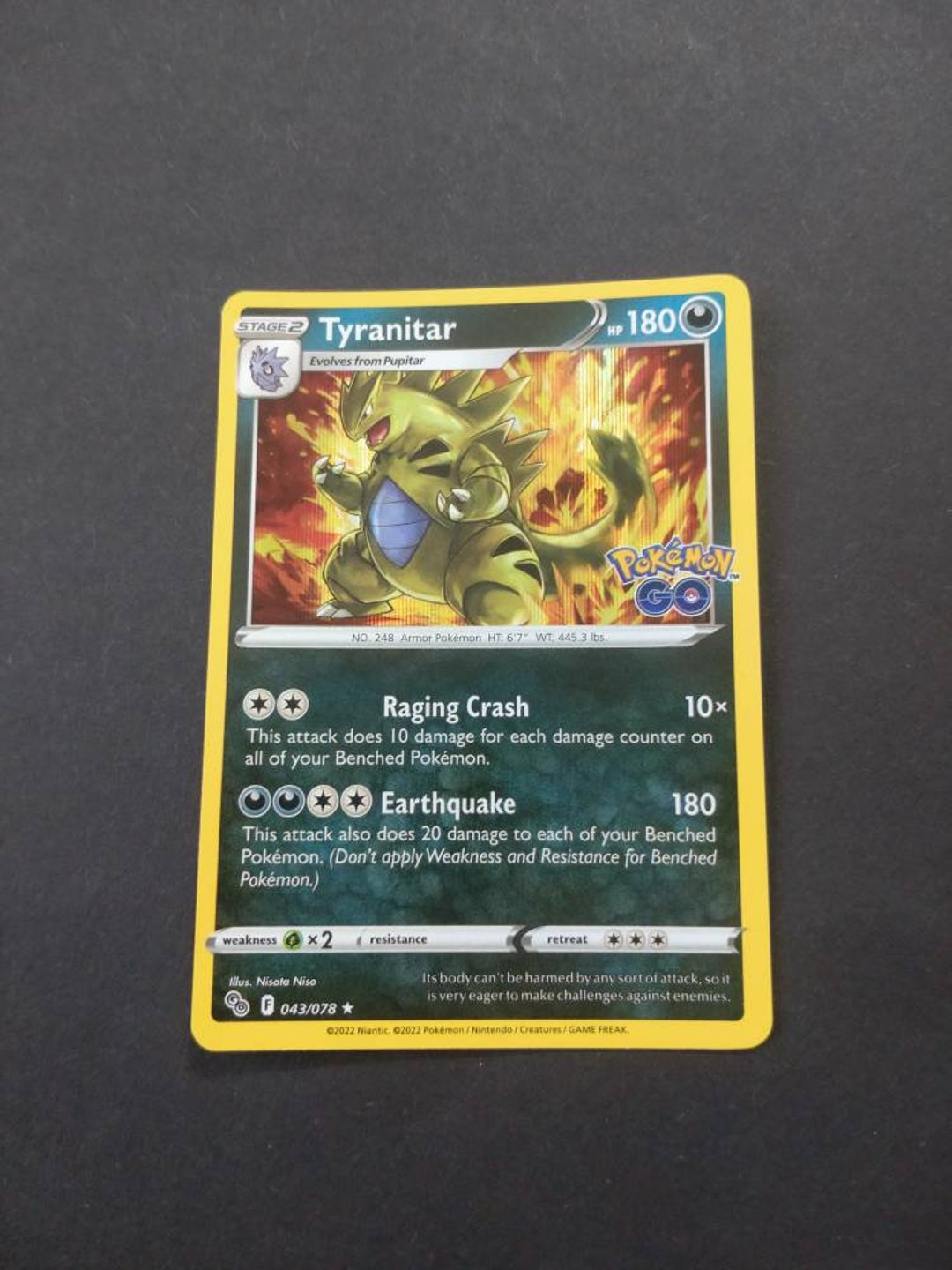 Vintage Pokemon Card Tyranitar HOLO 43/78 Pokmon GO Edition Near Mint  Condition! - Etsy