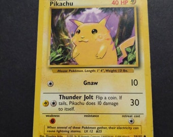 Vintage Original Pokémon Base Set 1999 Pikachu Trading Card! - Etsy