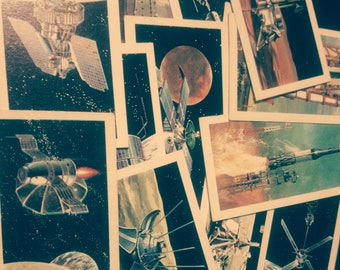 Vintage 'The Race Into Space' Tea Cards by Brooke Bond C1960’s mixed lot of 10 cards, Lovely Artwork!