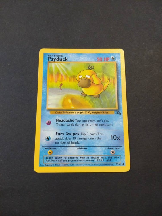 Vintage Original Pokmon Fossil Set 1999 Psyduck Trading Card! Vintage Original Pokmon Fossil Set 1999 Psyduck Trading Card!