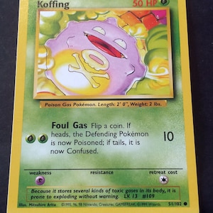 ヴィンテージ オリジナル ポケモン ベース セット 1999 Koffing トレーディング カード!