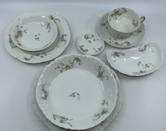 1891 Haviland CFHGDM Yellow Rose Butter Pat Plates