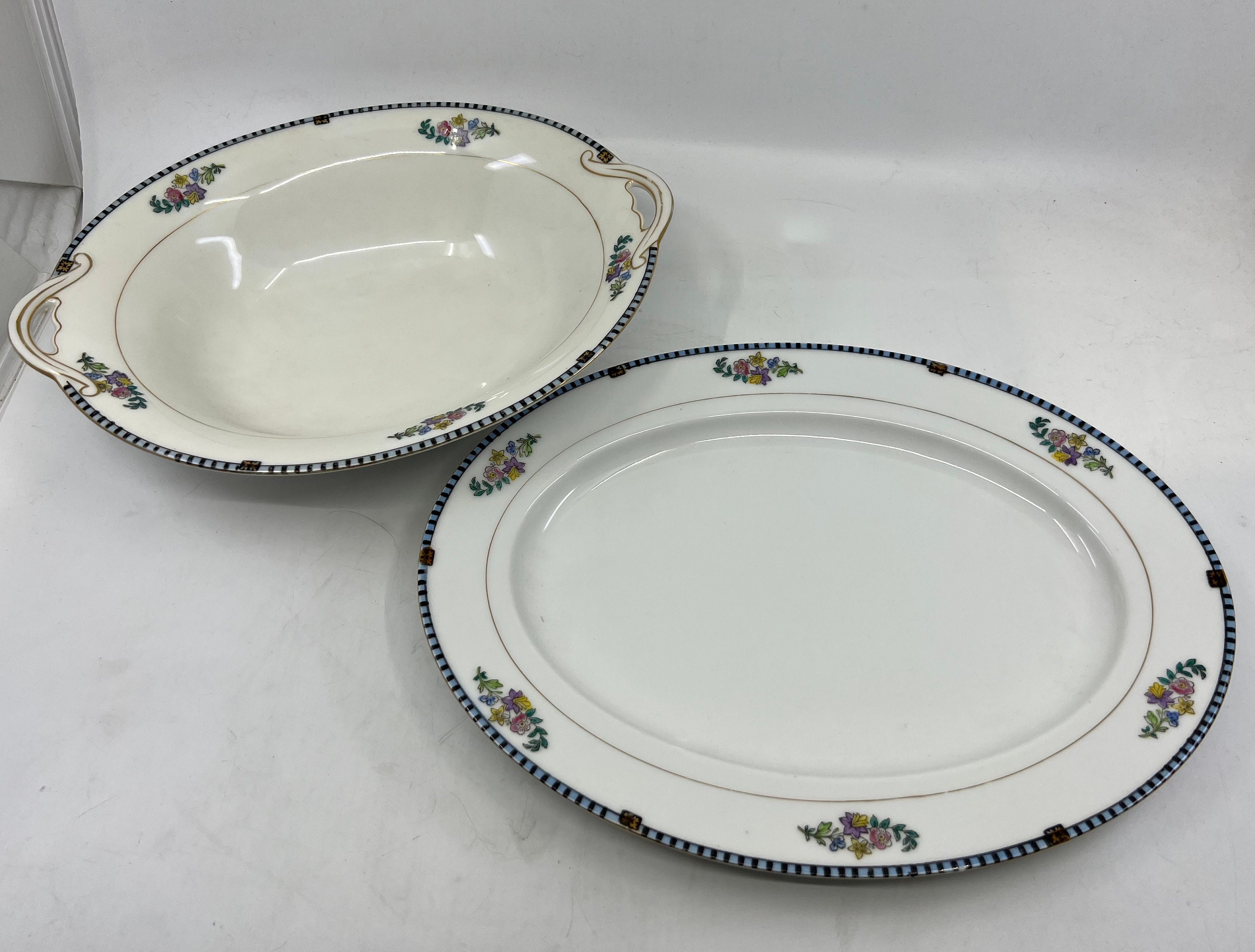 Vintage- Set- Noritake- Sheridan- China- Serving- Bowl- Platter