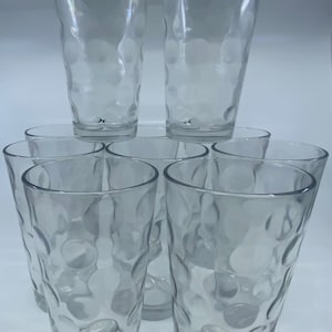 Set of TEN- Circleware- Dot- Glasses- Tumblers- Vintage- Texture