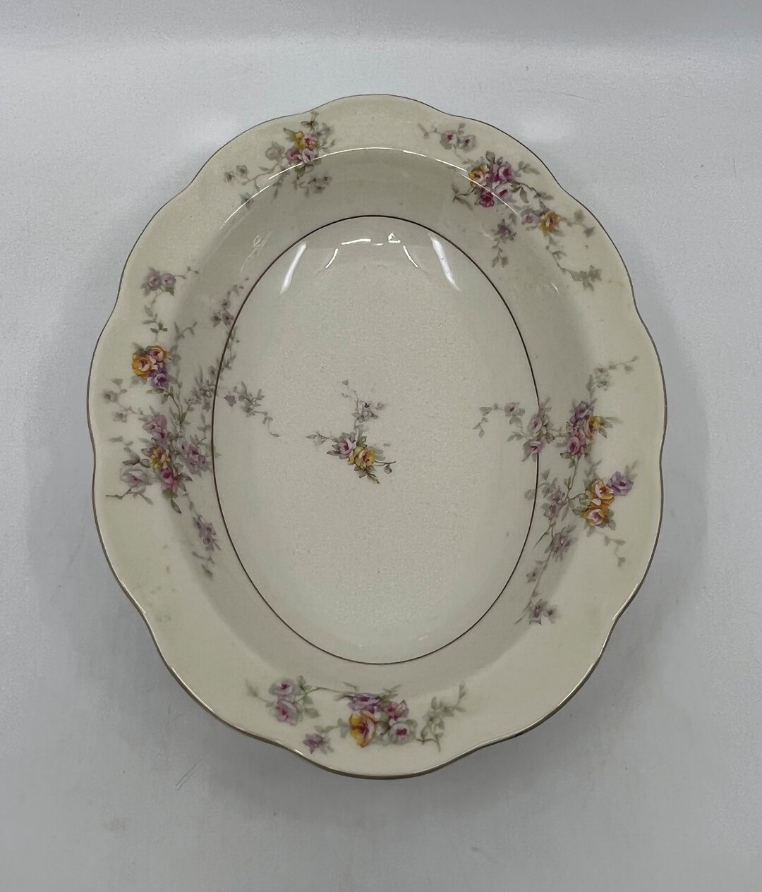 Haviland Rosalinde New York Oval Serving Bowl China Flowers Gold Etsy