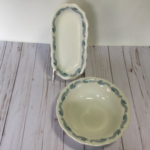 Lot of TWO Syracuse China serving Dishes- Vegetable Bowl- Relish Tray- Restaurant Ware- made in the USA