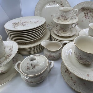 You Choose- Mikasa- Fern Rose- D1010- Fine Ivory- Service for Eight- Dinner- Salad- Soup- Plate- Bowl- Cup- Saucer- Discontinued