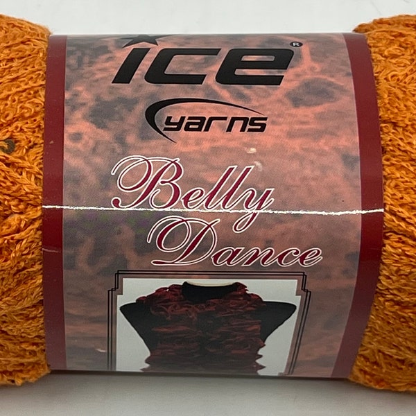 Belly Dance- Scarf- Yarn- Ice- Orange- Sequins- Sparkle