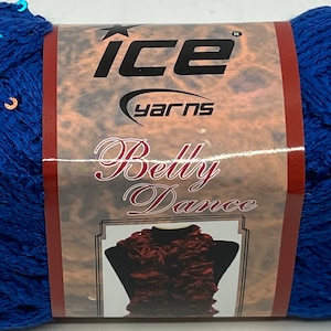 Belly Dance- Scarf- Yarn- Ice- Blue- Sequins- Sparkle