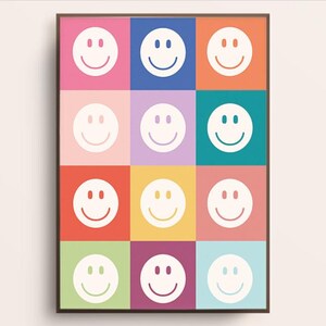Póster de emoticonos, póster, emoticonos, habitación infantil, decoración de pared, decoración de habitación infantil, póster alegre, póster infantil