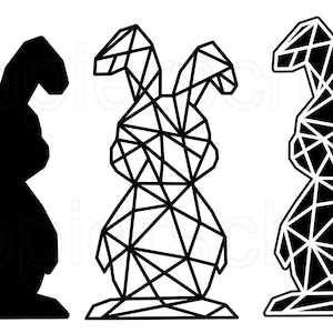 Fichier de traceur de lapin géométrique lapin pour Cameo Brother Cricut etc. Printemps SVG PNG JPEG doit avoir Pâques