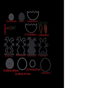 Rhinestone SVG Conejitos Huevos de Pascua Conejo Rhinestone Archivo Silueta Camafeo Plotter Hermano Huevo Animal Corte Plotter Cricut Glitter Stencil HTML