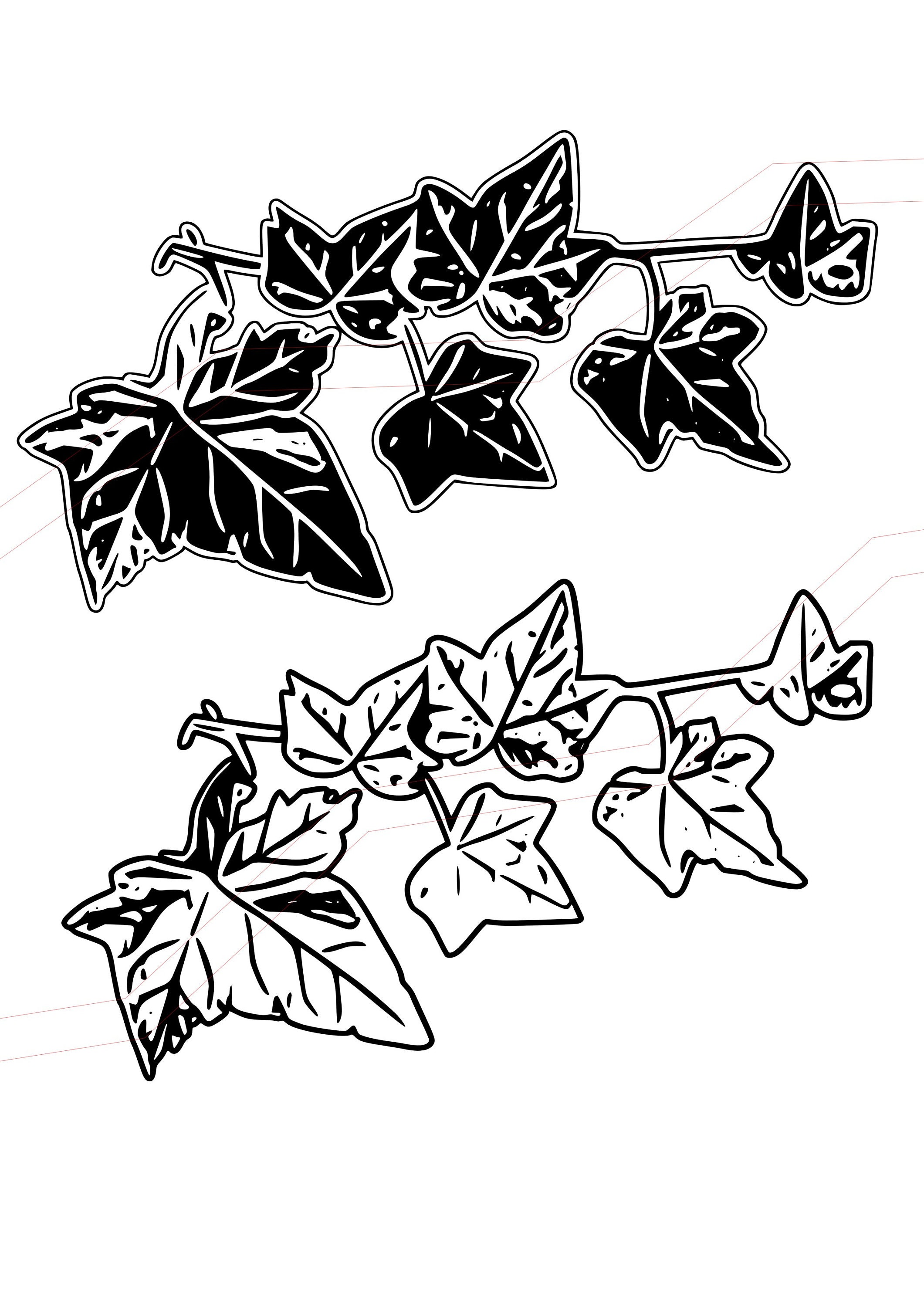 Efeu Ranke Bltter Trauer Beileid Natur SVG Studio 3 Silhouette Cameo Datei  Plotten JPEG PNG - Etsy.de