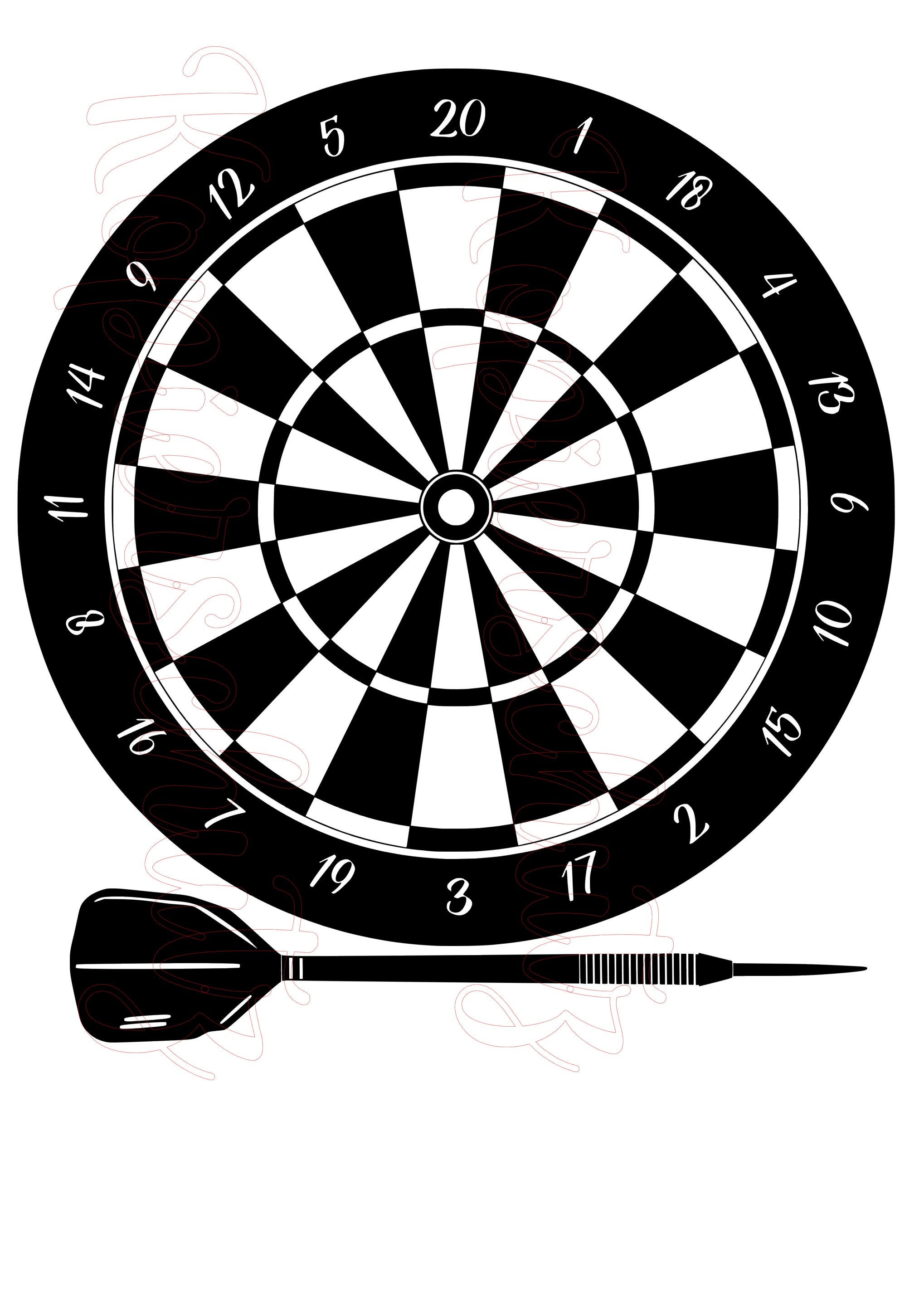 Dartboard Plotter File Dart Arrow Cameo Silhouette PNG SVG JPEG - Etsy