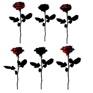 Rose fleur deuil carte funéraire fleur SVG traceur Cameo4 frère Cricut mariage amour HTML JPEG gothique fichier numérique impression & coupe chemise