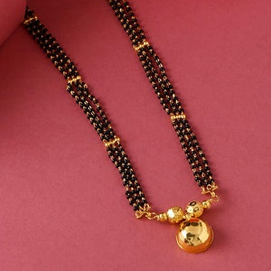 Black Beads Oxidized Silver Mangalsutra 