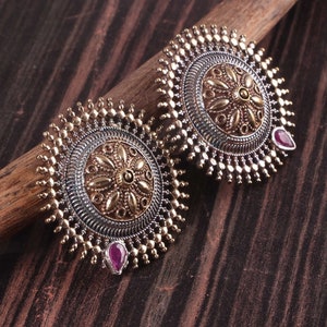 Oxidized small earrings clearance