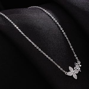 925 Sterling Silver Pendant | Silver Necklace | Floral Necklace | Chain Necklace Pendant For Women&#39;s Day Gift | Customized Gift For Her |