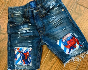 Custom Spider-Man Jeans Spider-Man Distressed Jeans Spider-Man Outfit Spider-Man Frayed Jeans Spider-Man Birthday