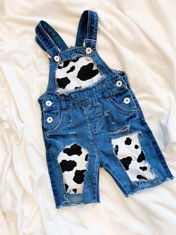 Distressed Denim Overalls Shortalls 