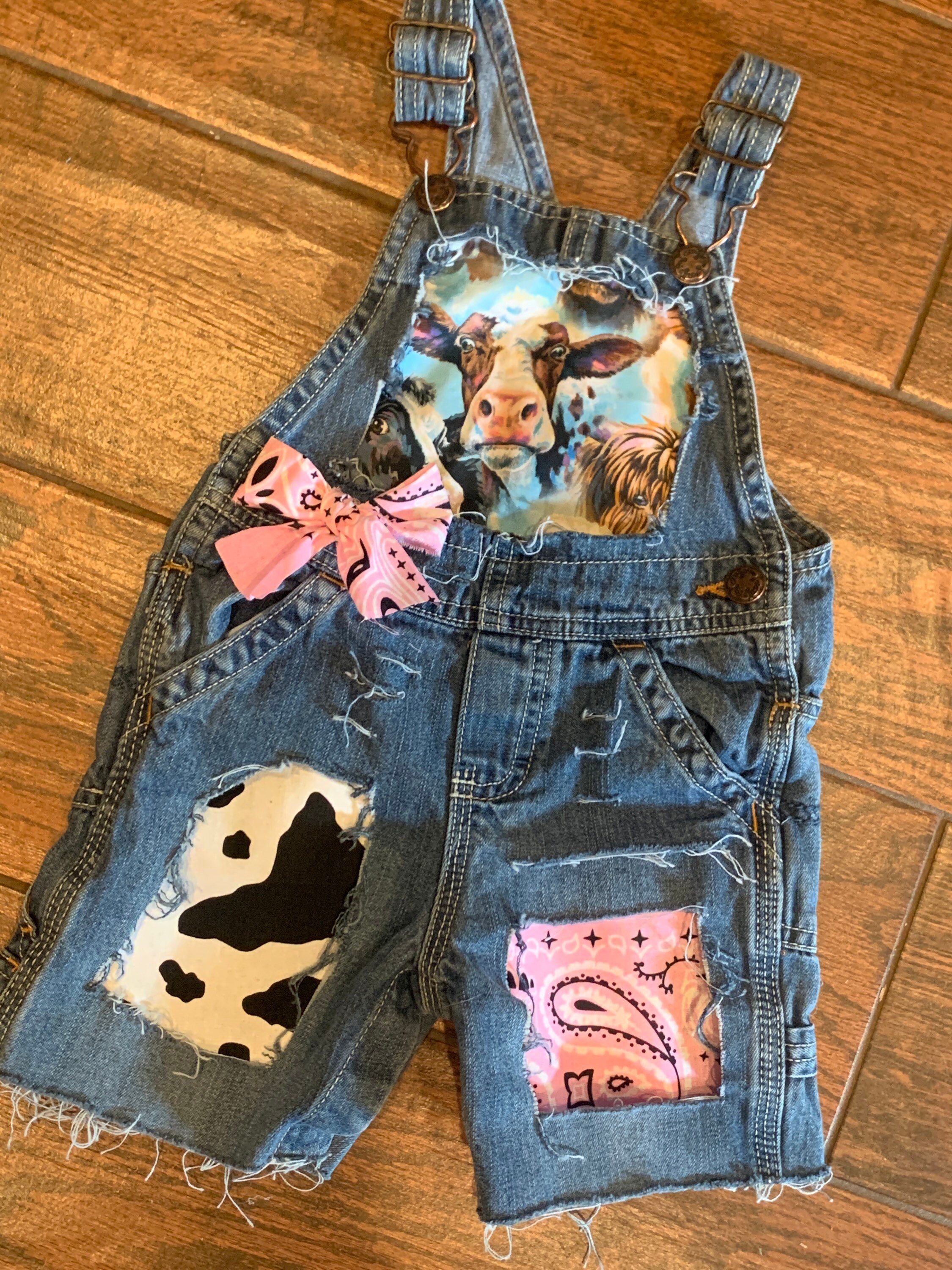 Distressed Denim Overalls Cows Boutique 