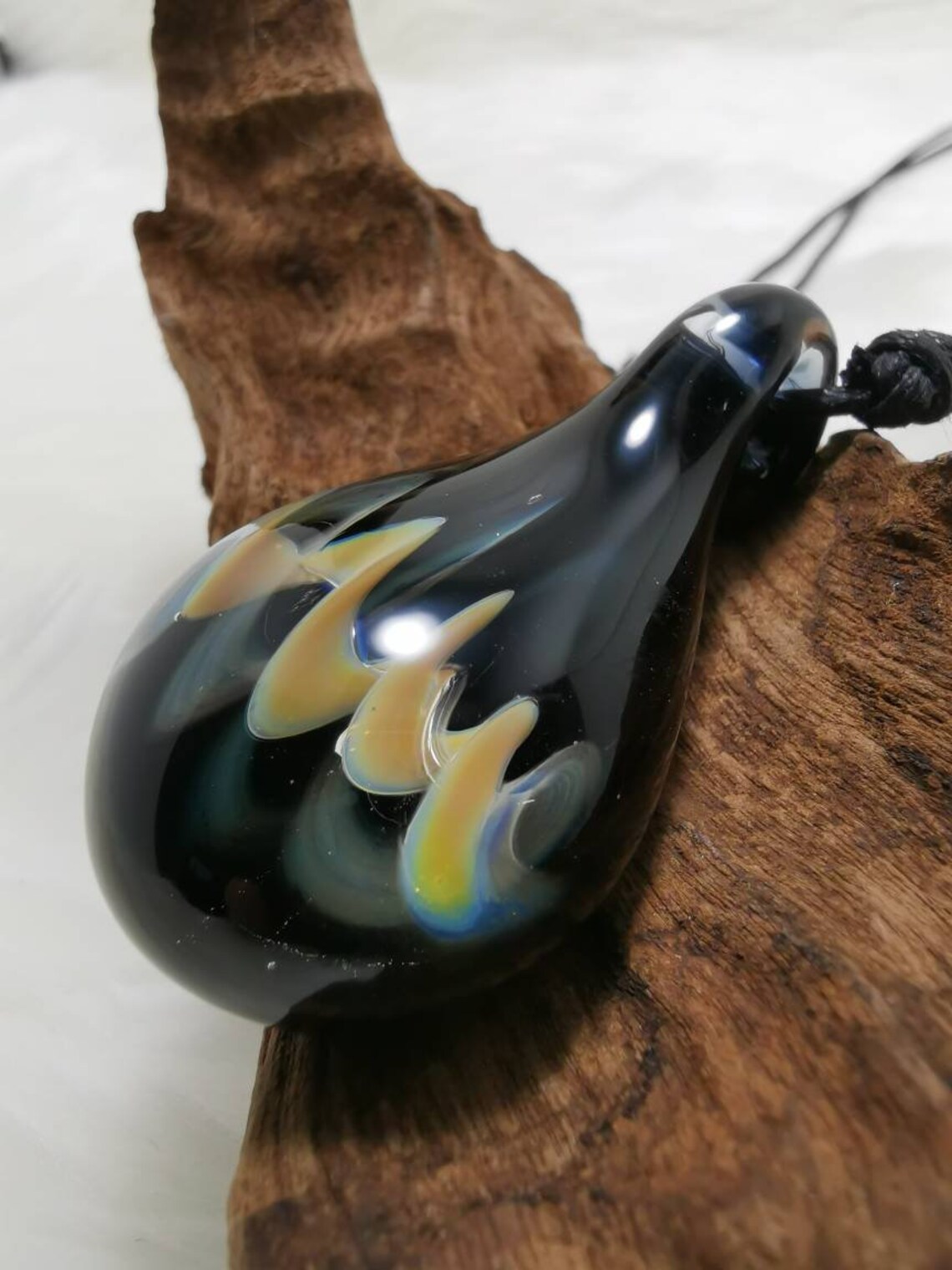 Blown Glass Pendant Blown Glass Necklace Glass Jewelry Etsy