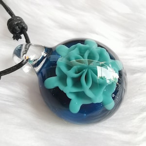 Flower Reticello Glass pendants - Blown Glass Necklace