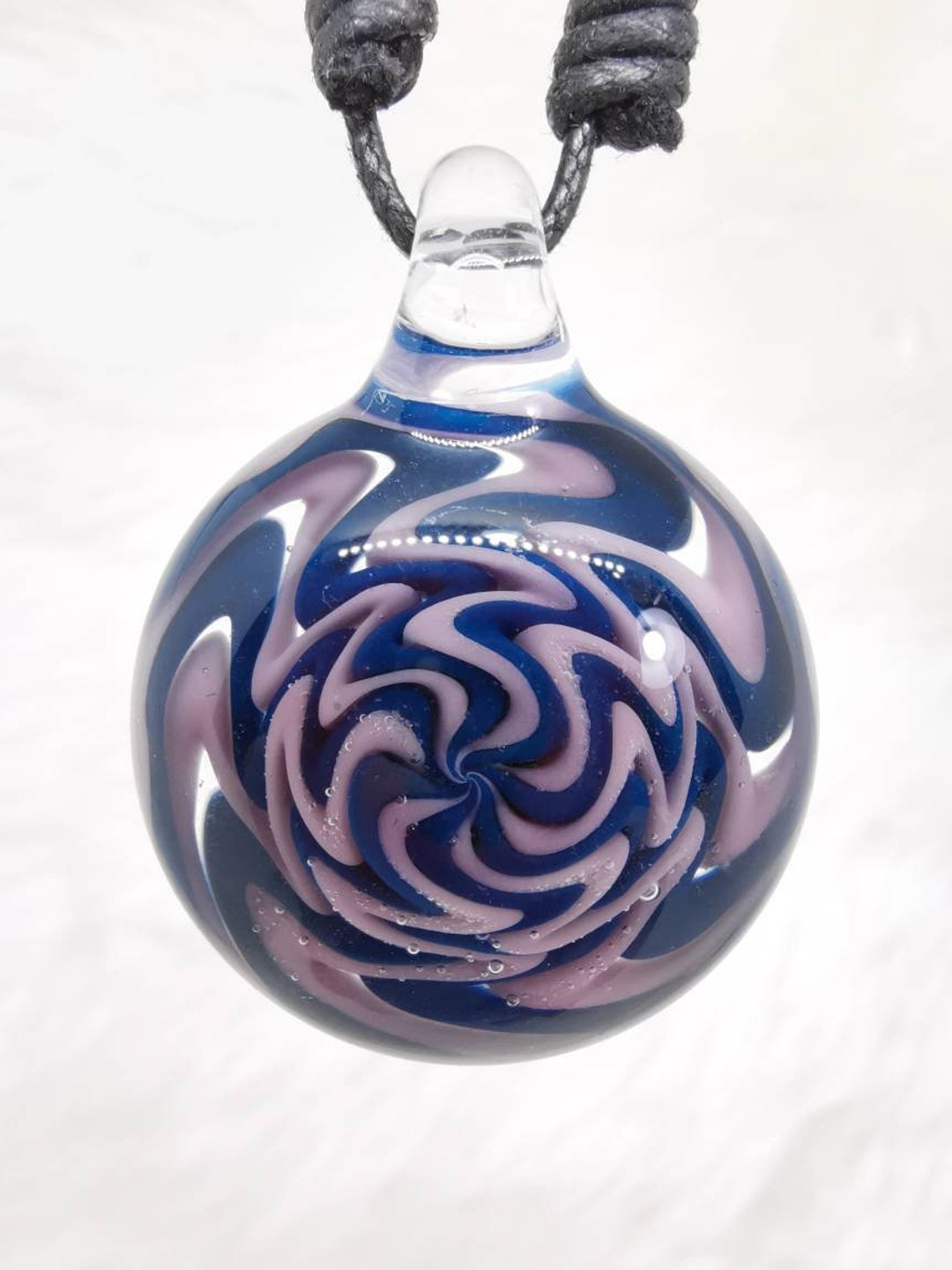 Wig Wag Blown Glass Pendant Blown Glass Necklace Etsy