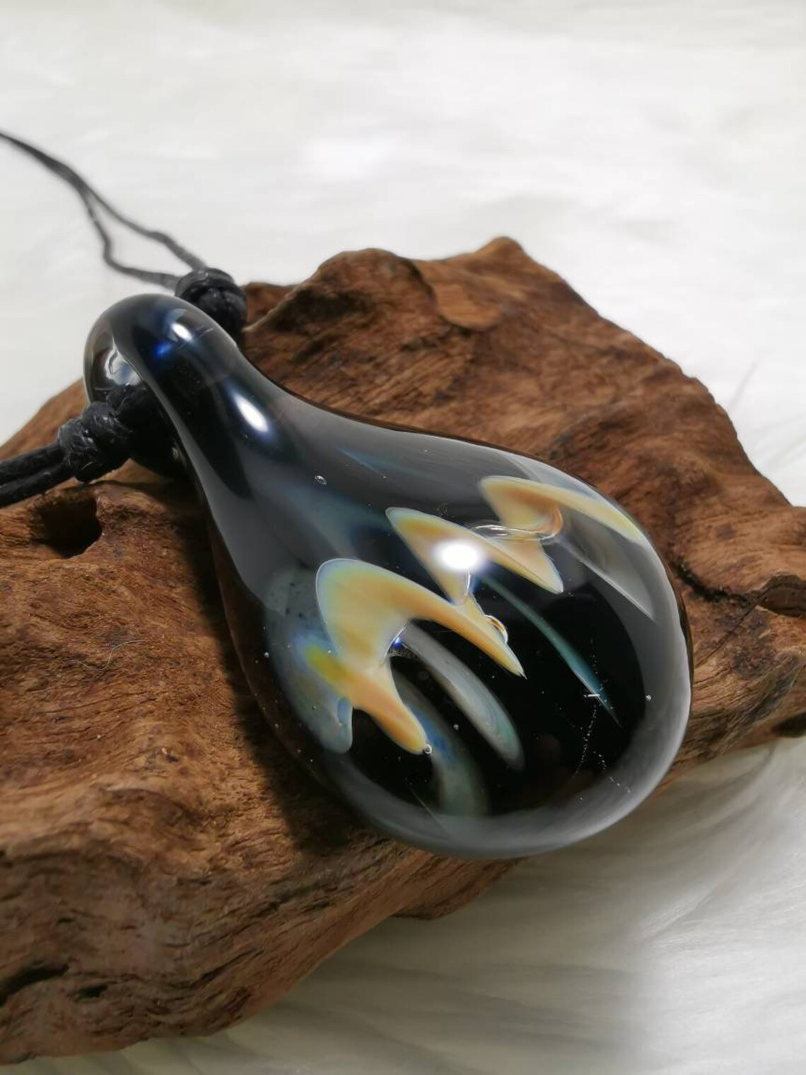 Blown Glass Pendant Blown Glass Necklace Glass Jewelry Etsy