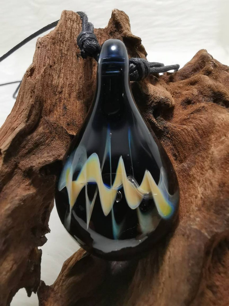 Blown Glass Pendant Blown Glass Necklace Glass Jewelry Artisan Glass Etsy