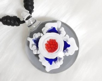 Thai Style Blown Glass pendant - Blown Glass Pendant - Blown Glass Necklace