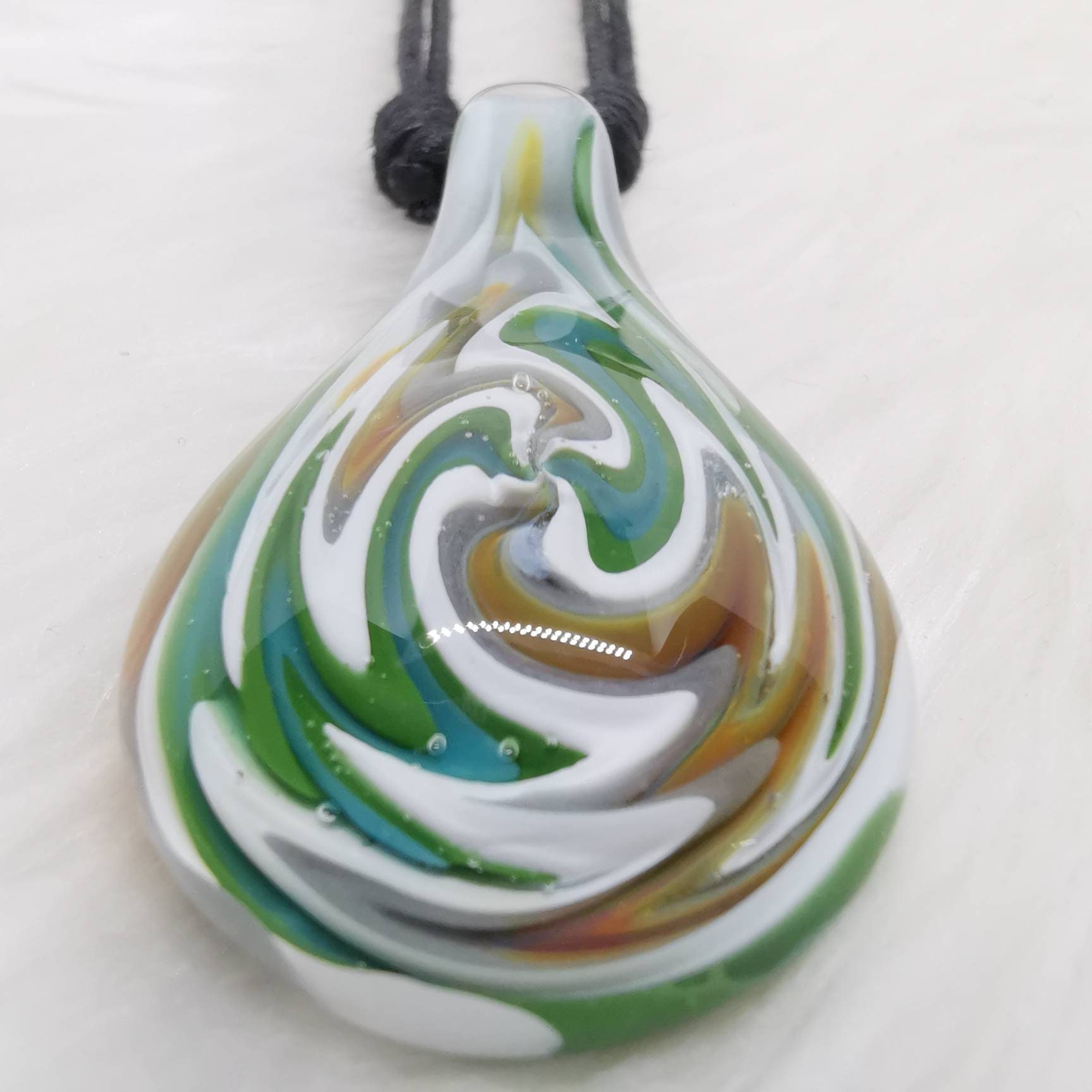 Wig Wag Blown Glass Pendant Blown Glass Necklace Etsy