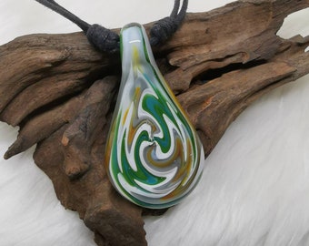 Wig Wag Blown Glass Pendant - Blown Glass Necklace